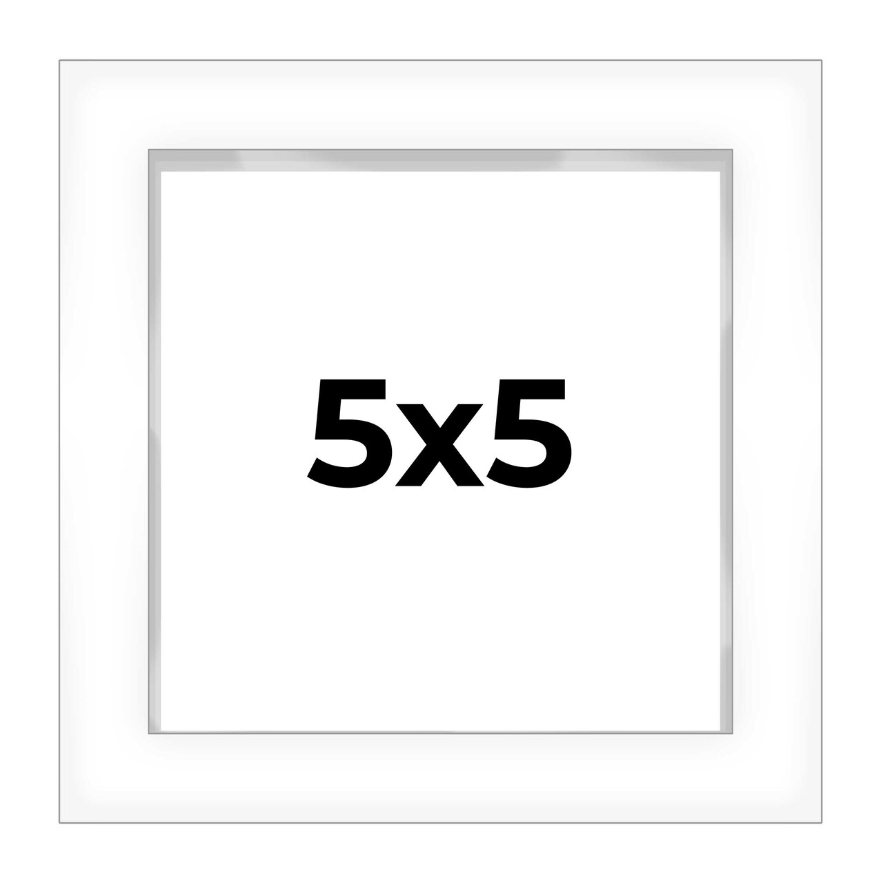 Square Shadow Box 3/4" Depth White Picture Frame - UV Acrylic, Backing, Hanging Hardware